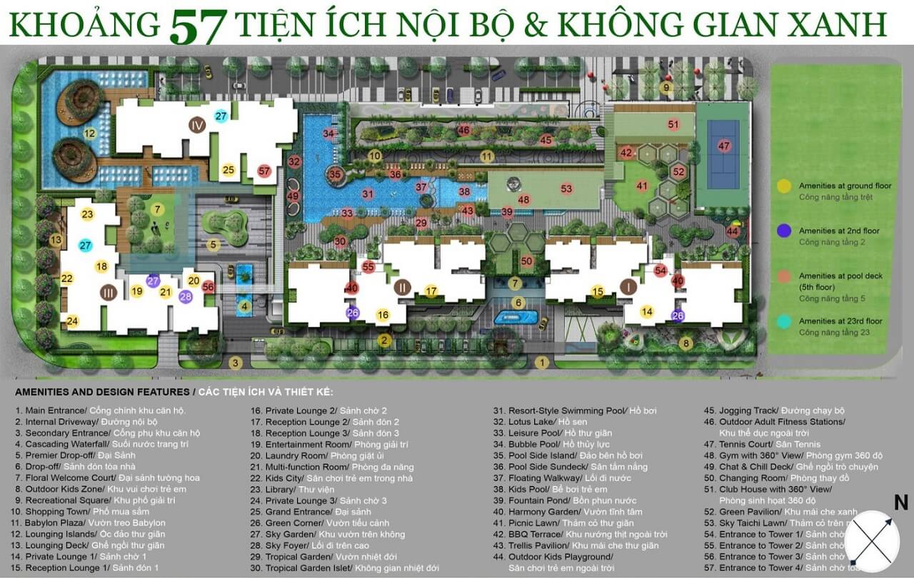 tổng thể 57 tiện ích tại Vista Verde